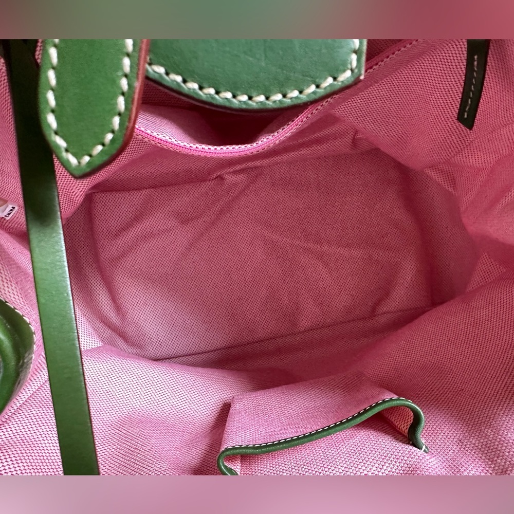 Dooney & Bourke Giraffe Canvas green leather trim bag - Picture 5 of 11